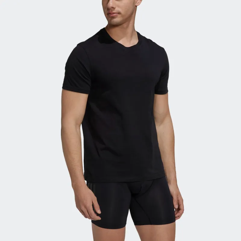 Adidas ACTIVE FLEX COTTON CREWNECK SHIRT UNDERWEAR T-Shirt Men's 3 Pack Black-4