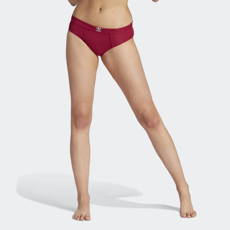 Adidas Originals ADICOLOR FLEX RIBBED COTTON BIKINI PANTS Underpants Women's 1 Pack Red-1