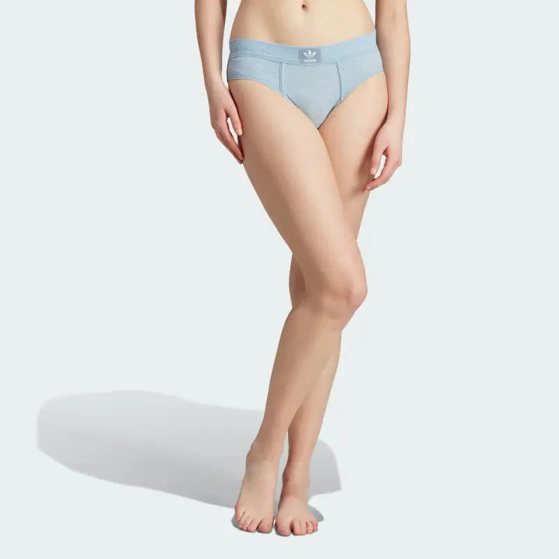 Adidas Originals ADICOLOR FLEX RIBBED COTTON BIKINI PANTS Underpants Women's 1 Pack Denim Blue-1