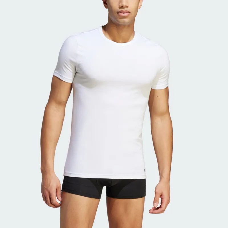 Adidas ACTIVE FLEX COTTON CREWNECK SHIRT UNDERWEAR T-Shirt Men's White-1