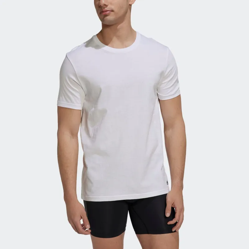Adidas ACTIVE FLEX COTTON CREWNECK SHIRT UNDERWEAR T-Shirt Men's 3 Pack White-1