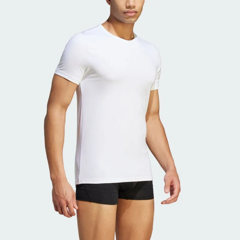 Adidas ACTIVE FLEX COTTON CREWNECK SHIRT UNDERWEAR T-Shirt Men's White-3