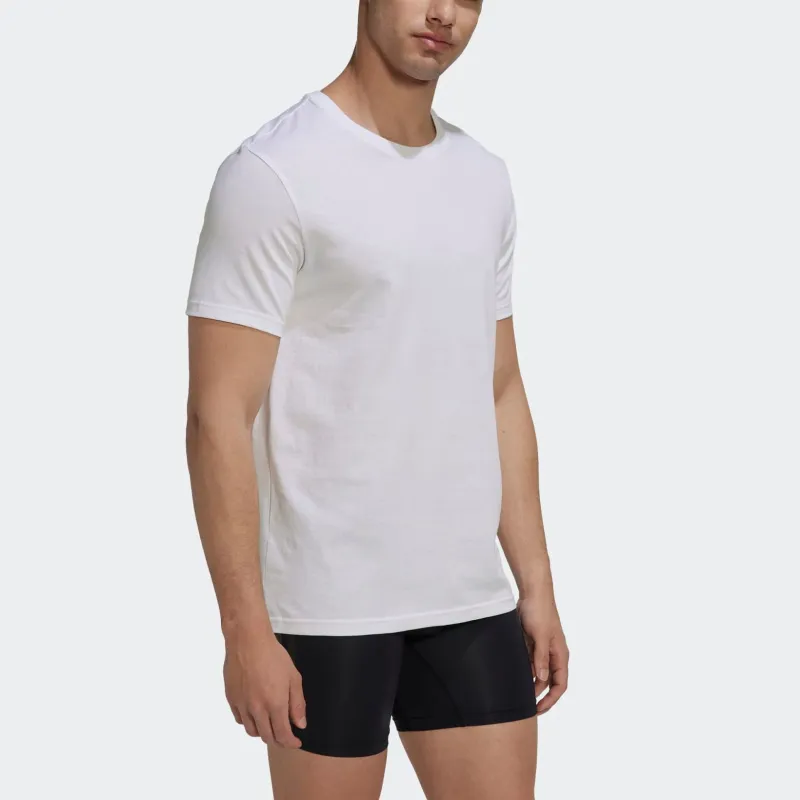 Adidas ACTIVE FLEX COTTON CREWNECK SHIRT UNDERWEAR T-Shirt Men's 3 Pack White-3
