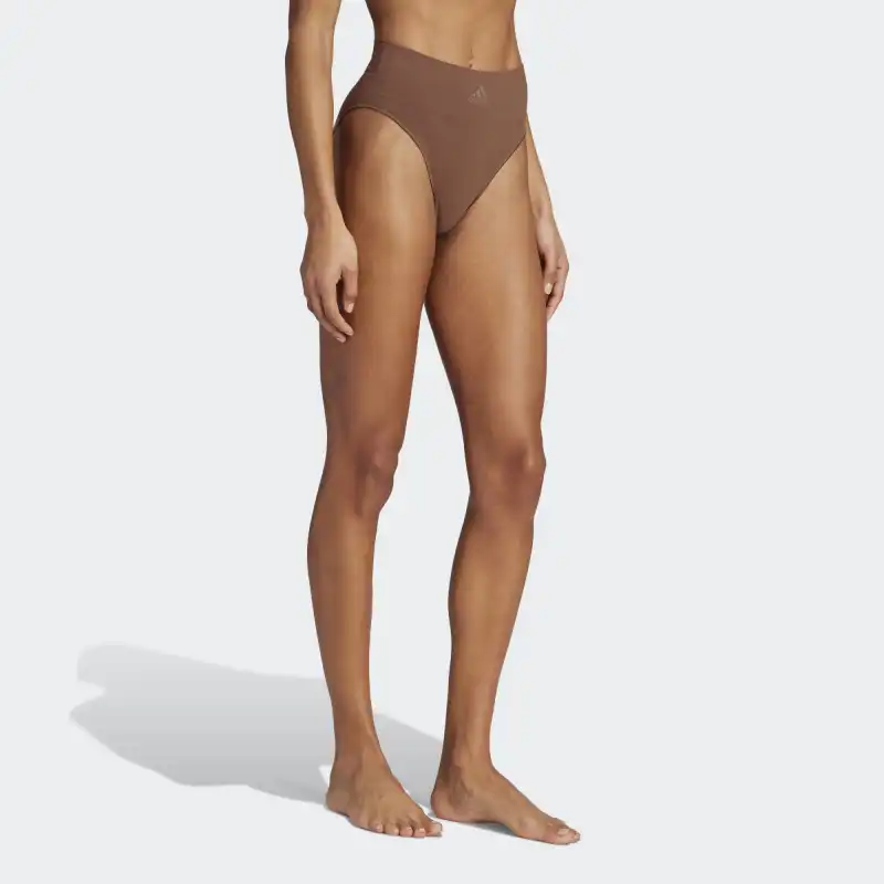 Adidas ACTIVE SEAMLESS MICRO STRETCH HIGH LEG BRIEF UNDERWEAR Underpants Women's 1 Pack Coffee-3