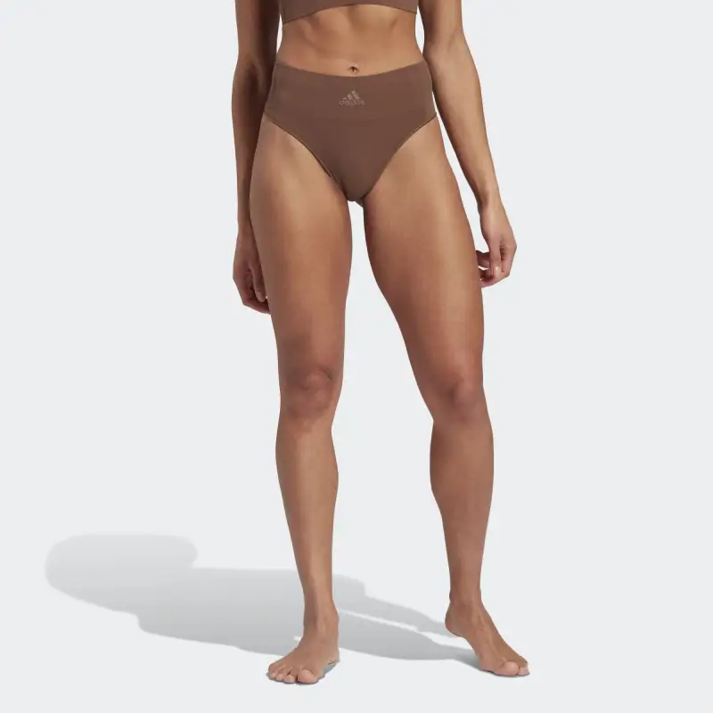 Adidas ACTIVE SEAMLESS MICRO STRETCH THONG UNDERWEAR Underpants Women's 1 Pack Coffee-3