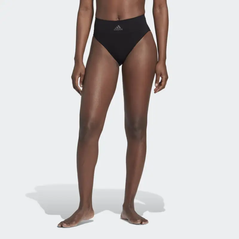Adidas ACTIVE SEAMLESS MICRO STRETCH HIGH LEG BRIEF UNDERWEAR Underpants Women's 1 Pack Black-2