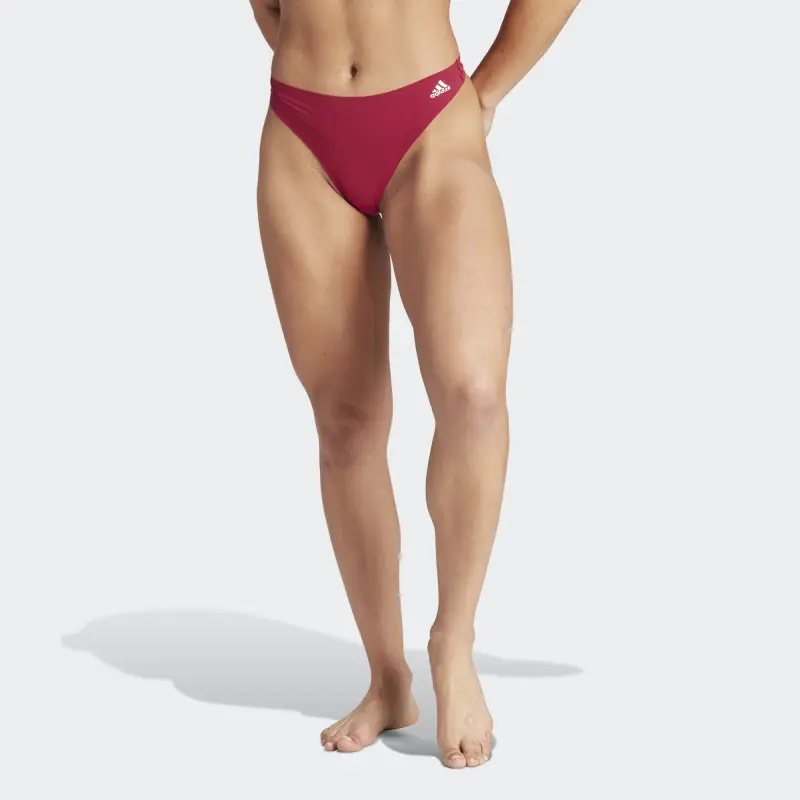 Adidas ACTIVE MICRO-FLEX THONG UNDERWEAR Underpants Women's 1 Pack Burgundy-1