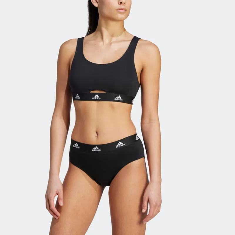 Adidas ACTIVE COMFORT COTTON SCOOP BRALETTE UNDERWEAR Bra Women's Black-2