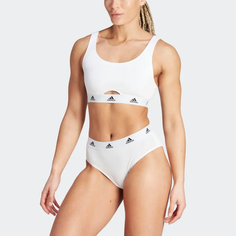 Adidas ACTIVE COMFORT COTTON SCOOP BRALETTE UNDERWEAR Bra Women's White-2