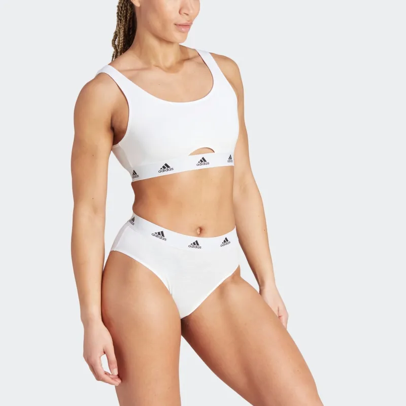 Adidas ACTIVE COMFORT COTTON SCOOP BRALETTE UNDERWEAR Bra Women's White-4