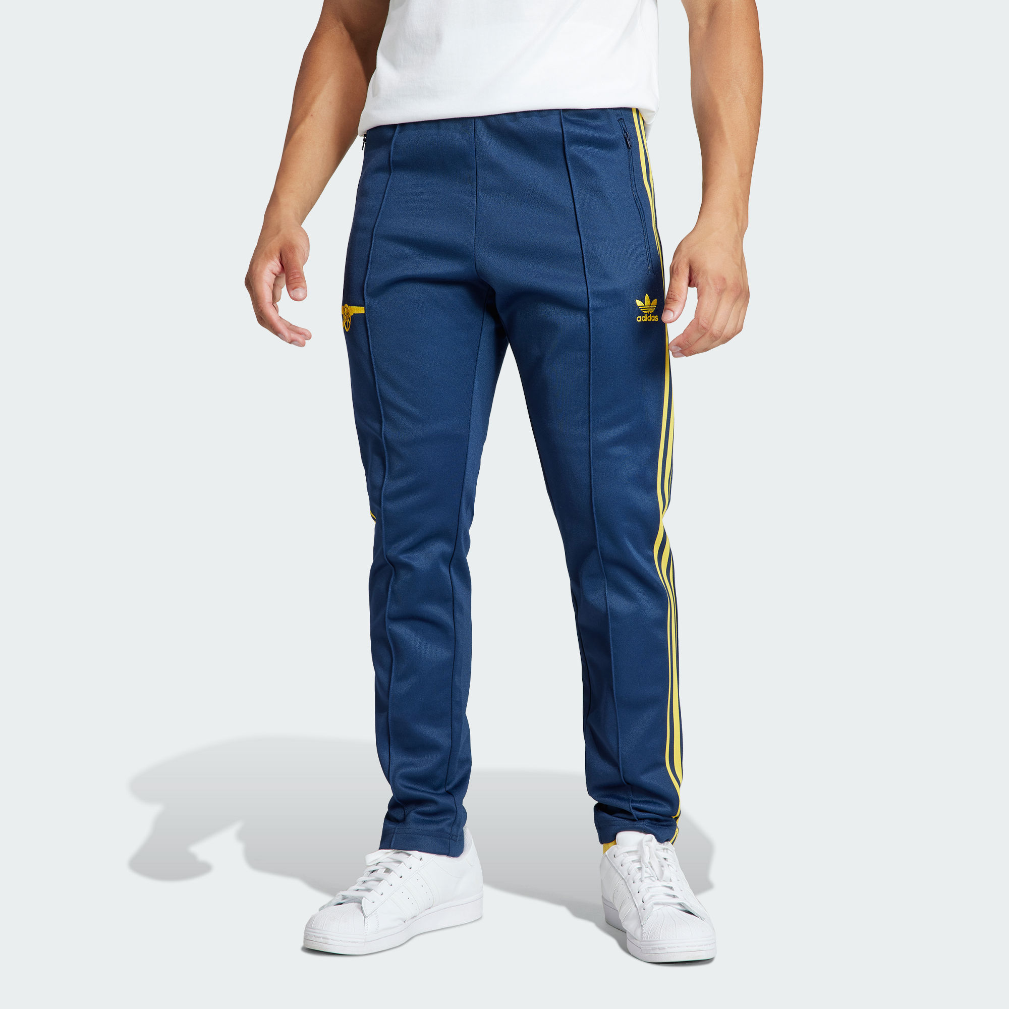 adidas beckenbauer yellow pants