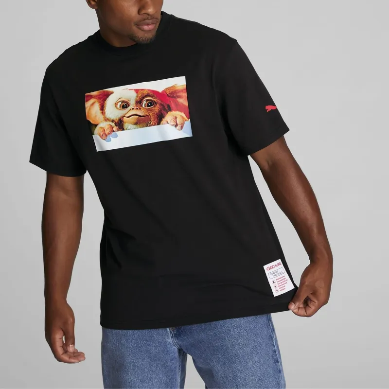 PUMA T shirt HOOPS X GREMLINS T Shirt Men's Black-3