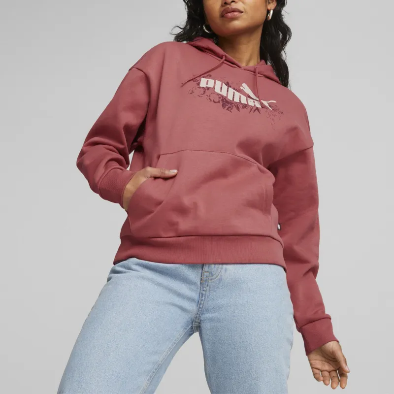 PUMA ESSENTIALS+ FLORAL VIBES Hoodie FL Sweatshirt Women's Pink-2