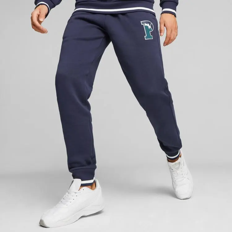 PUMA Knitted Sports Pants Men's Navy Blue-2