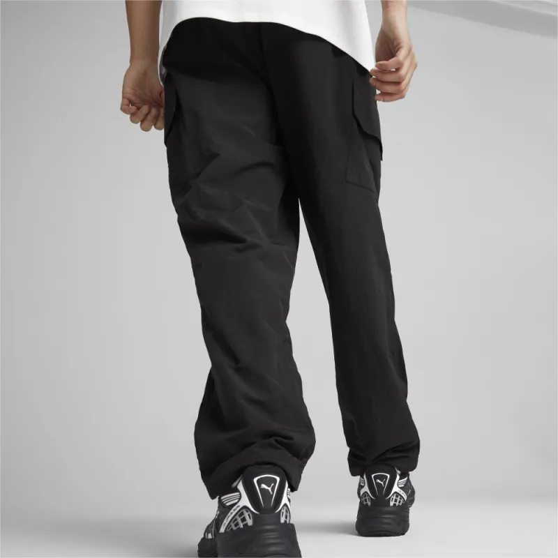 PUMA CLASSICS Cargo Woven Pants Knitted Sweatpants Men's Black-3