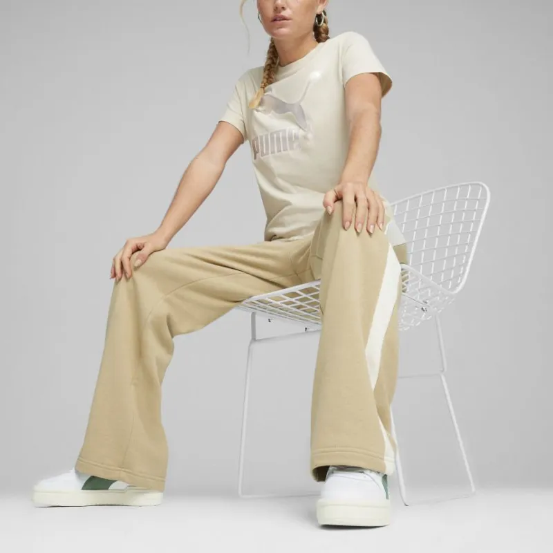 PUMA ICONIC T7 Straight Leg Track Pants TR Knitted Sports Pants Women's Khaki-4