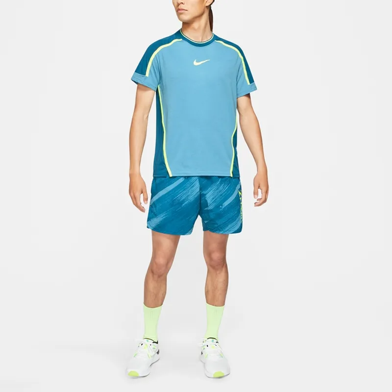 Nike Dri Fit T Shirts Men Netherlands Blue/Garden Blue/Neon Yellow-1