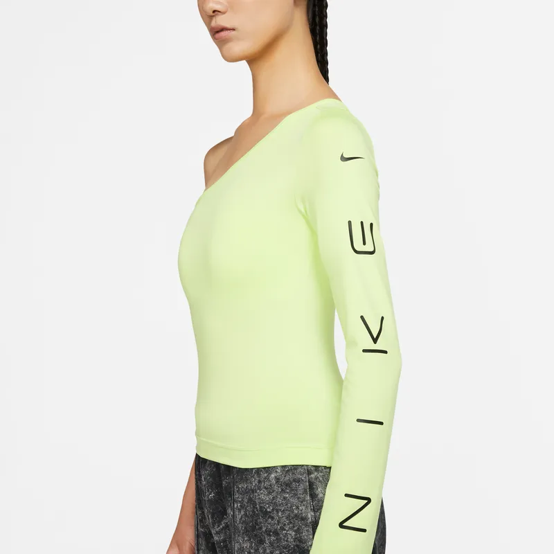 Nike Sportswear T Shirts Women's Light Lemon/Black-3