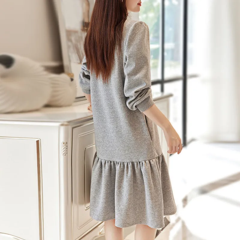 Demana Long Sleeved Dress Women's Heather Gray-2