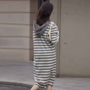 Demana Long Sleeved Dress Women's Gray White
