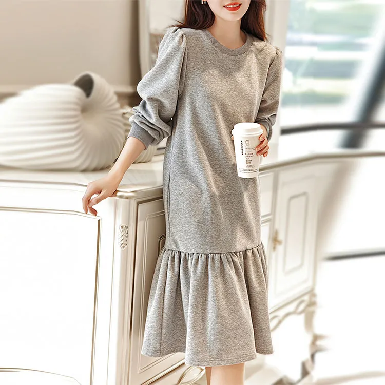 Demana Long Sleeved Dress Women's Heather Gray-1