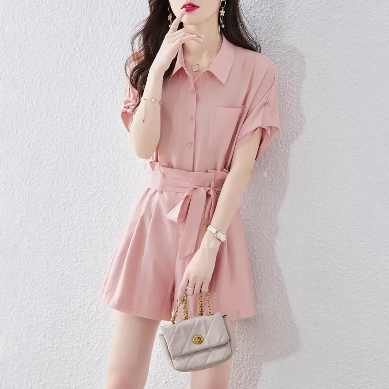 Still Quiet Shirt Matching Set Women's Pink-2
