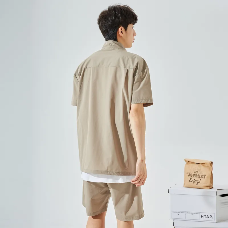 Tonlion Casual Shorts Men's Brown Copper-2