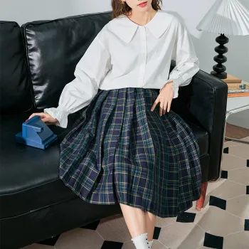 Tonlion Casual Long Skirts Women's Emerald