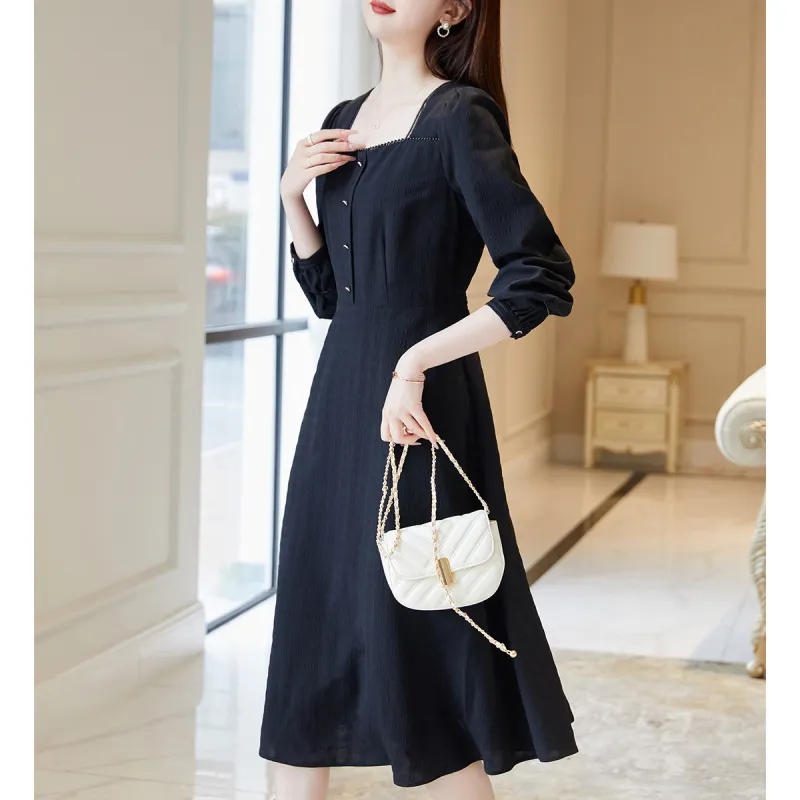 Itisf4 Long Sleeved Dress Women's Black-2