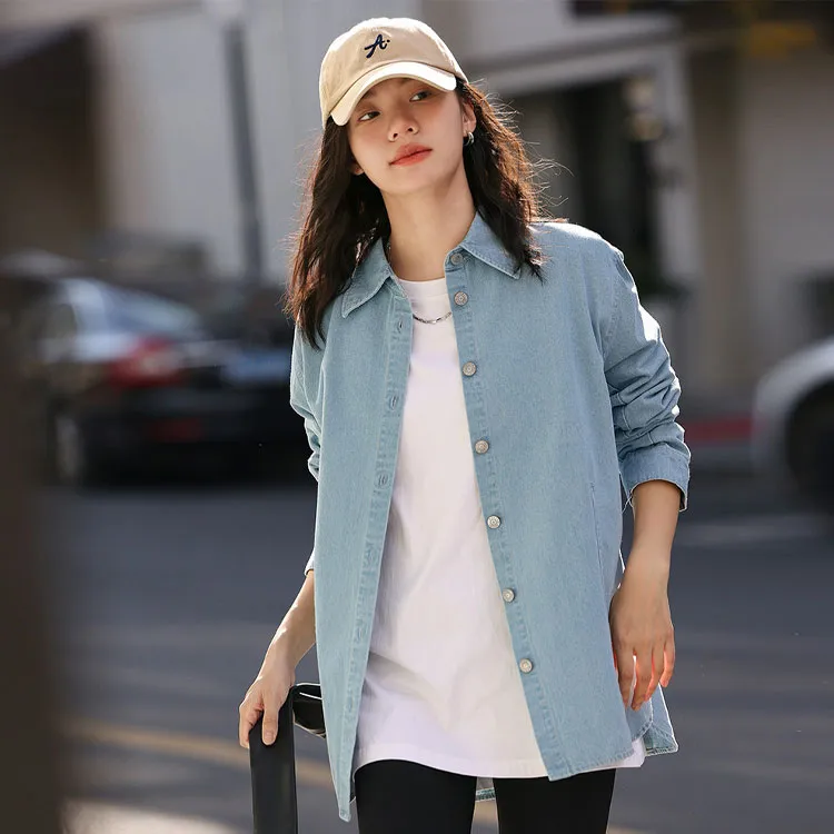Demana Shirt Women's Light Denim Blue-2