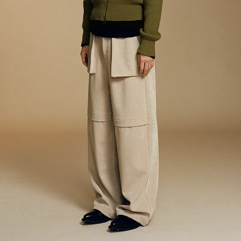 OPICLOTH Casual Pants Men Khaki-1