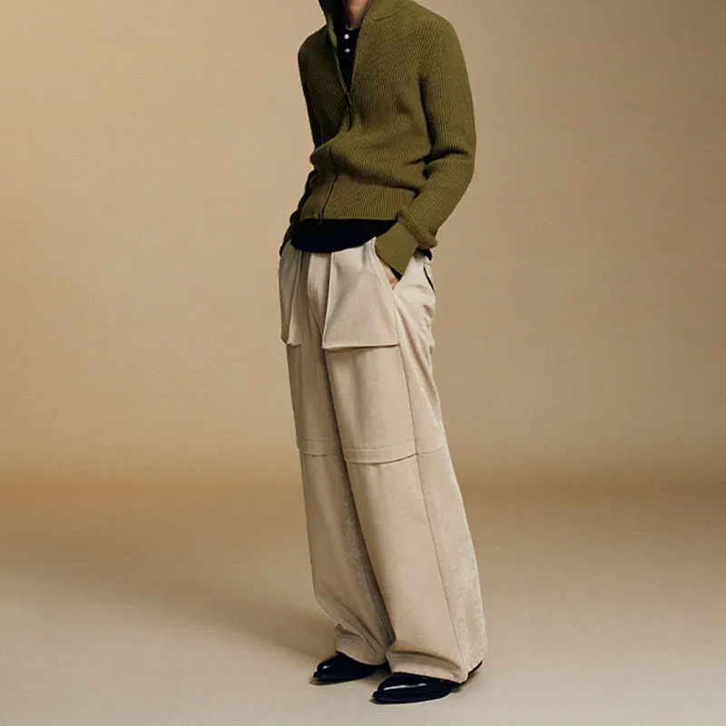 OPICLOTH Casual Pants Men Khaki-2