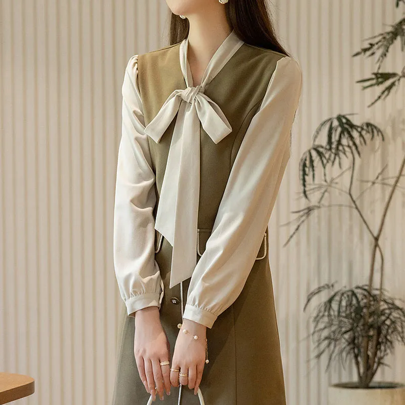 Dme Long Sleeved Dresses Women's Dark Khaki-3