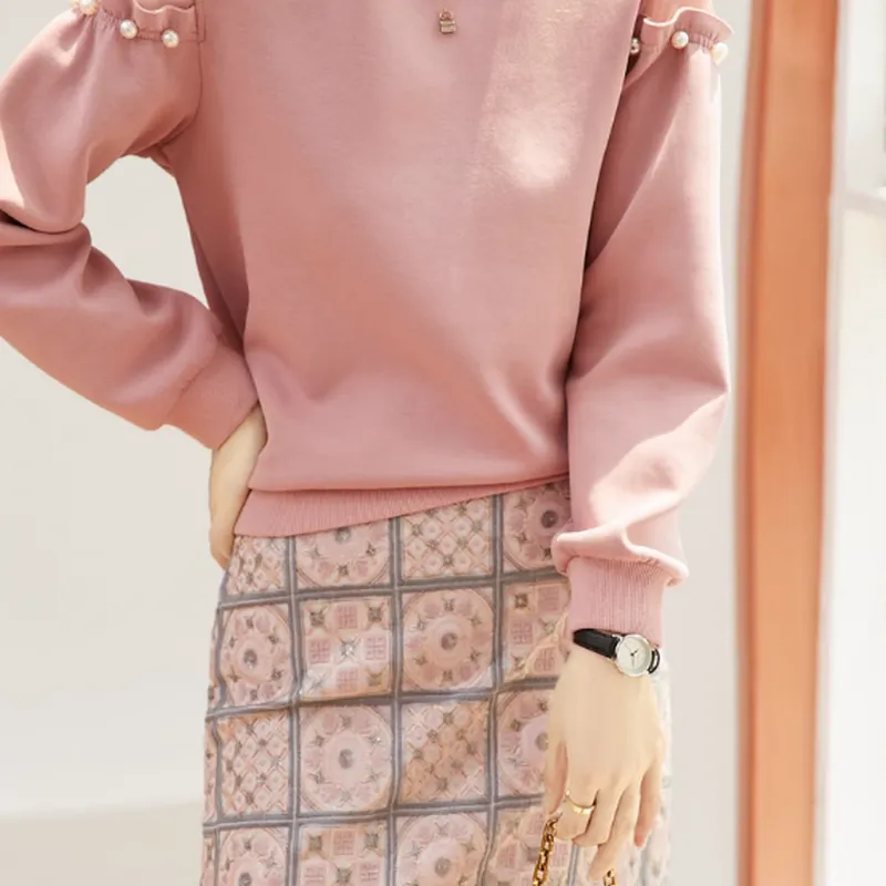 Dme Two Piece Skirt Sets Women's Leather Pink-1