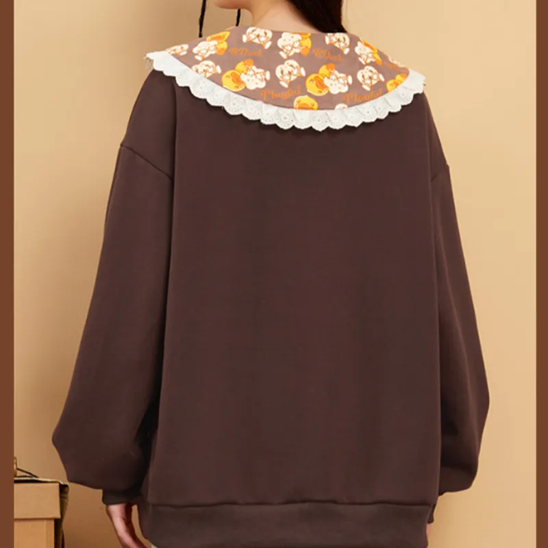B.Duck Sweatshirt Women's Dark Coffee-1