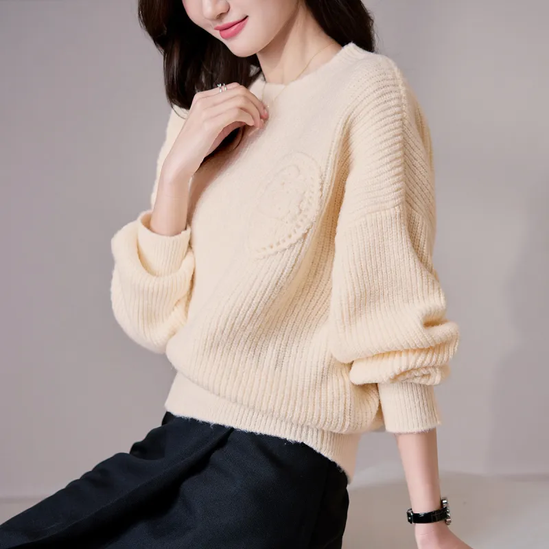 Mt Knitwear Women's White Apricot-2