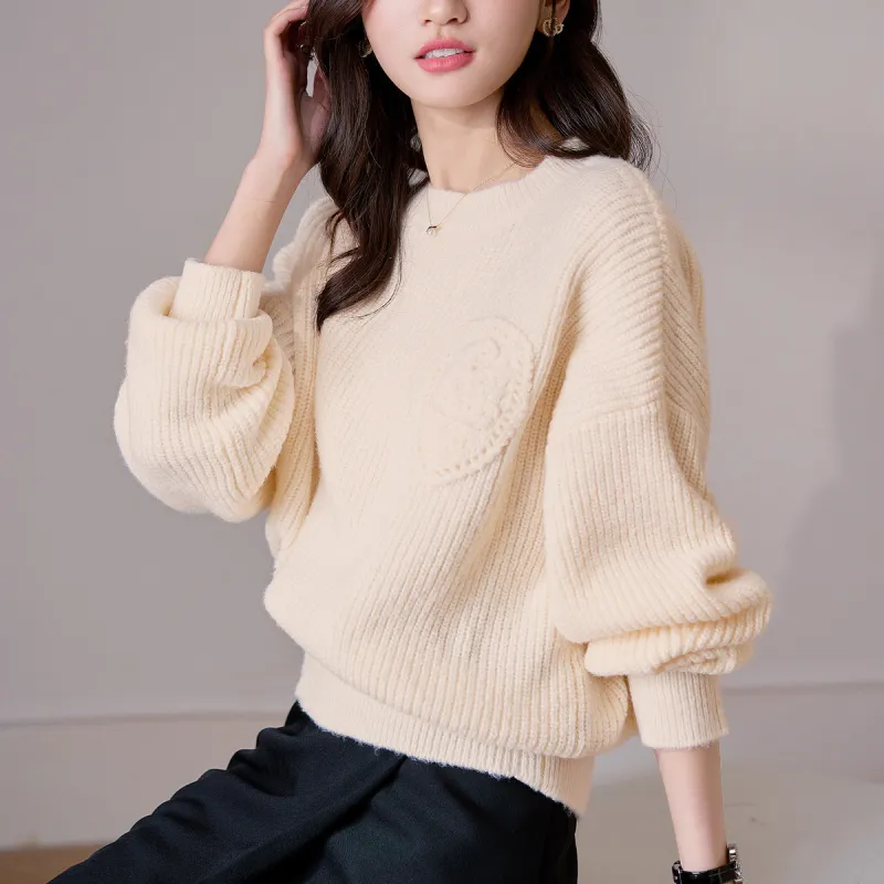 Mt Knitwear Women's White Apricot-1
