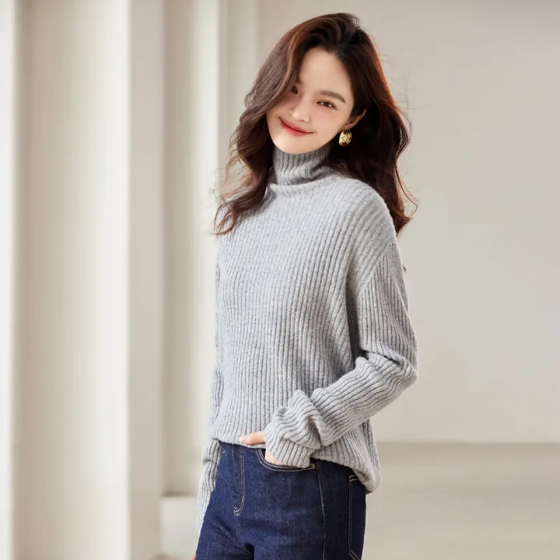 CARBAMMI Sweater Women's Colorful Medium Gray-1