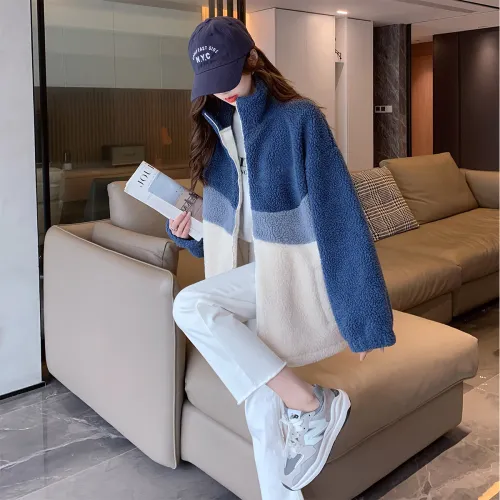 Tonlion Velvet feel Coat Women's Deep Sea Blue