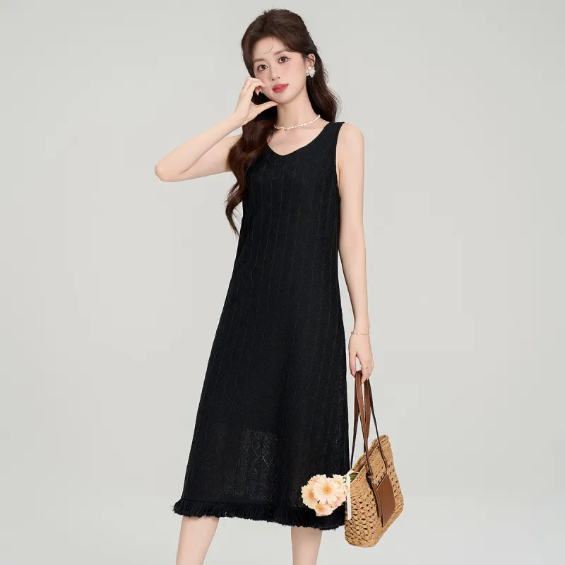 Emodues Sleeveless Dress Women's Black-2