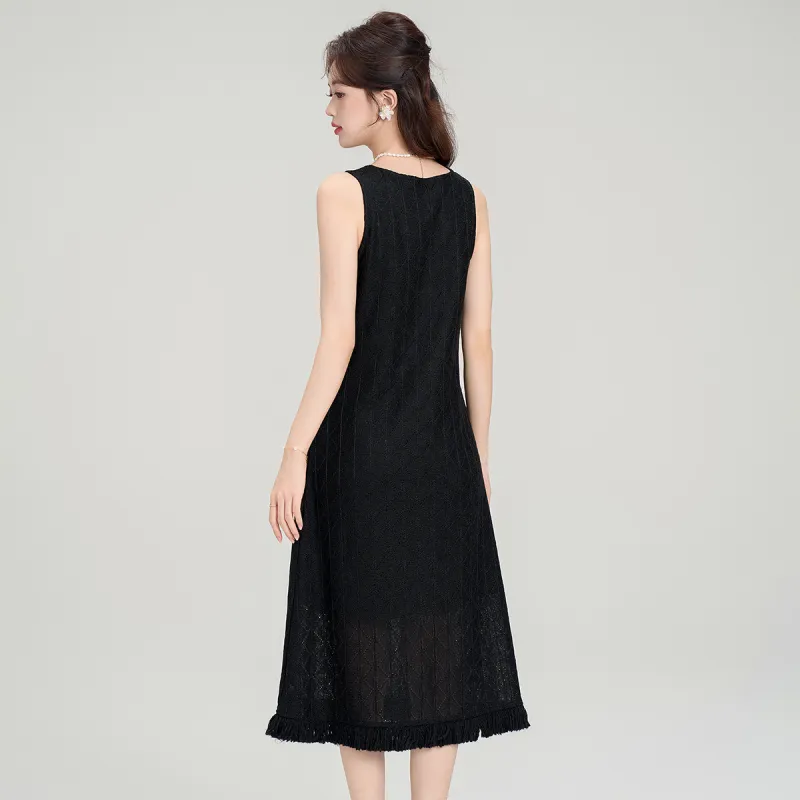 Emodues Sleeveless Dress Women's Black-3
