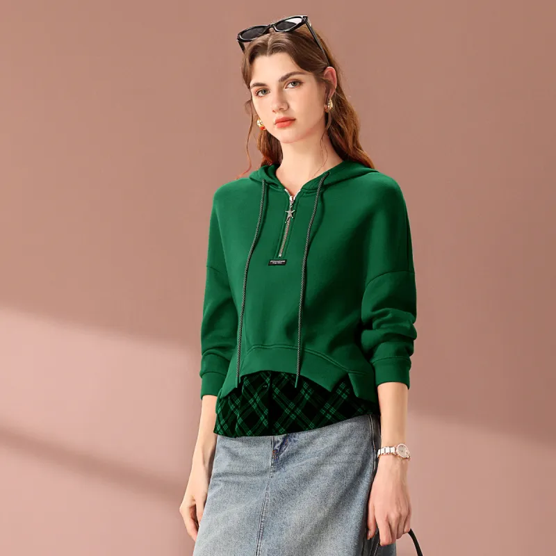 FENHONGMALI Sweatshirt Women's Green-1