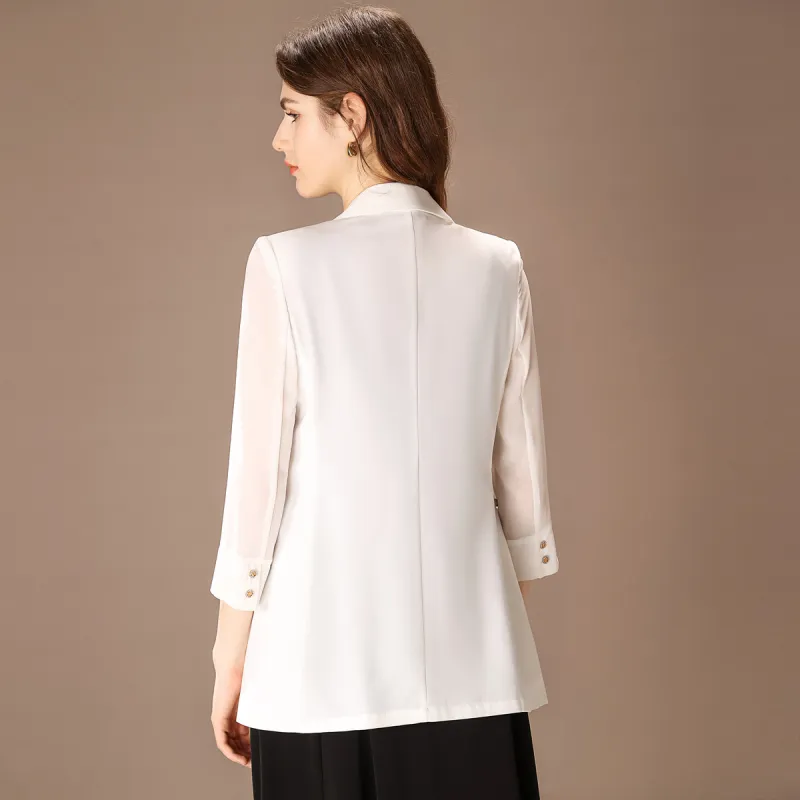 FENHONGMALI Business Suit Women's White-3