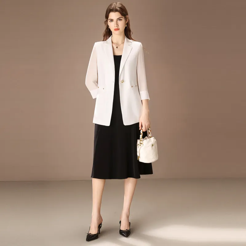 FENHONGMALI Business Suit Women's White-1
