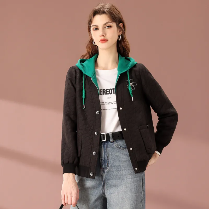 FENHONGMALI Jackets Coats Women's Black-1
