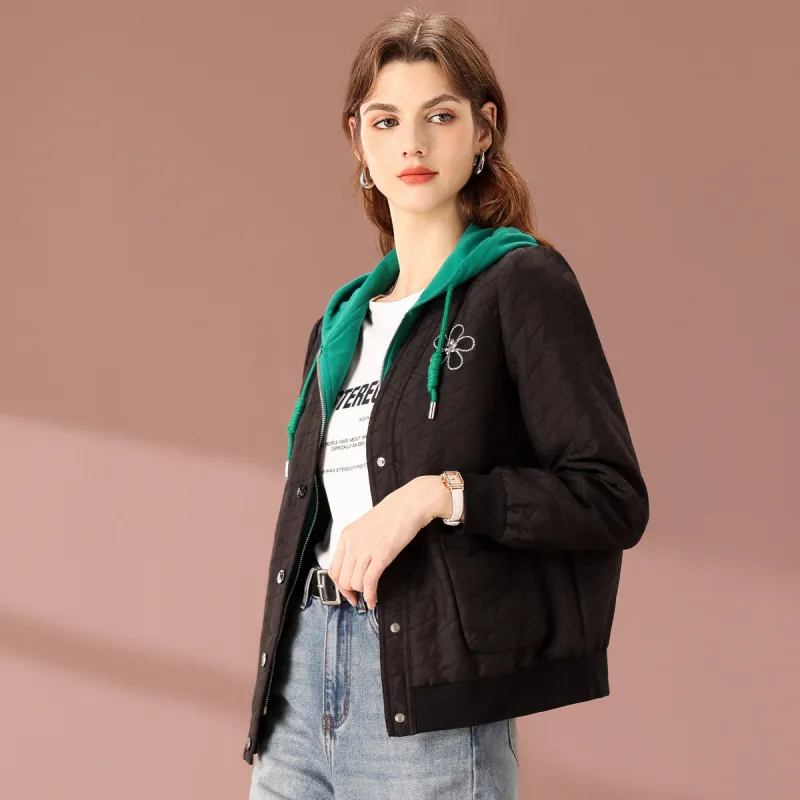 FENHONGMALI Jackets Coats Women's Black-2