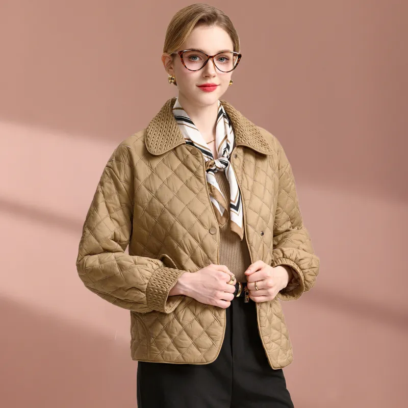 FENHONGMALI Puffer Jacket Women's Khaki-0