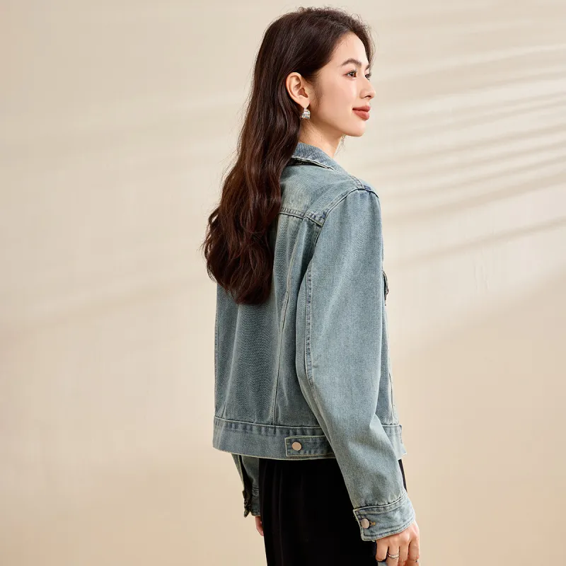 CARBAMMI Denim Jacket Women's Blue-3