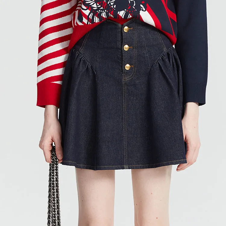 AIVEI Denim Short Skirts Women's Dark Blue/3300-1