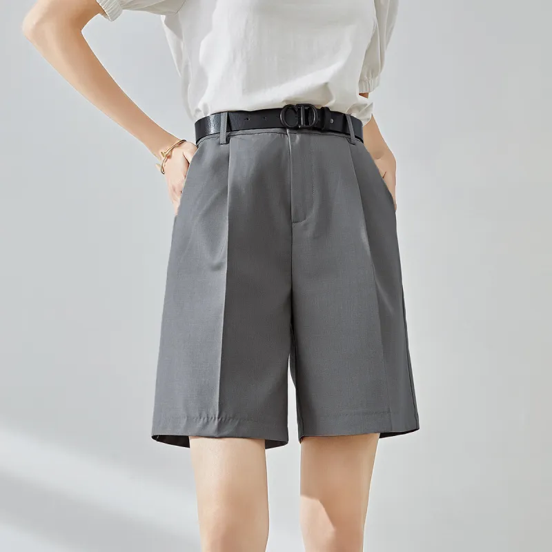 NAWAIN Casual Shorts Women's Gray-1